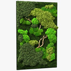 indoor plantscape moss wall 3D model