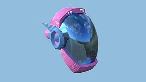 3D SciFi Helmet 07 - Pink Girl - Character Design Fashion model