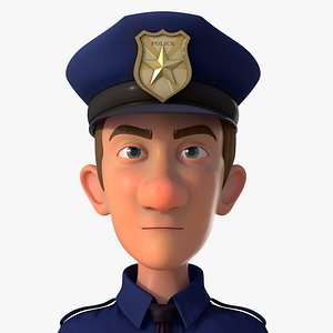 3D Cartoon Police Man model