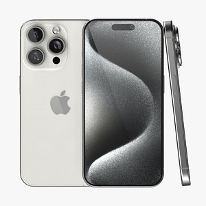 Apple iPhone 15 Pro White Titanium 3D