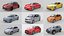 Modern Generic Car Collection  High-Poly 3D Models No Branding model
