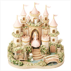 3D model Children toy Fairytale Princess Castle figurine decor