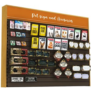 Pet Shop - Pet Sign And Accesories 3D model