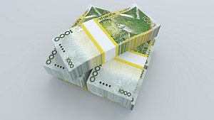 Albania 1000 Lek Revised B318b and 2000 Lek New Banknotes 3D Model 3D