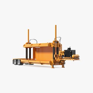 Portable Car Crusher Yellow Rigged for Cinema 4D model