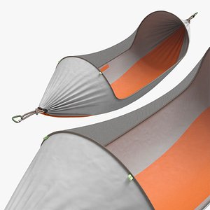 Enclosed Travel Hammock Tent Orange 3D