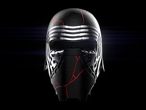 3D Kylo Ren destroyed mask low-poly
