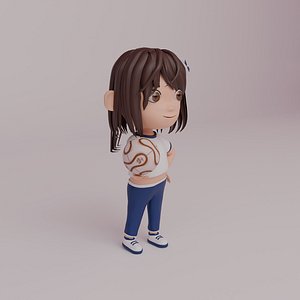 Tinny - Girl Rigged Character-2 3D
