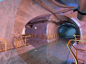 3D sci-fi tunnel scene