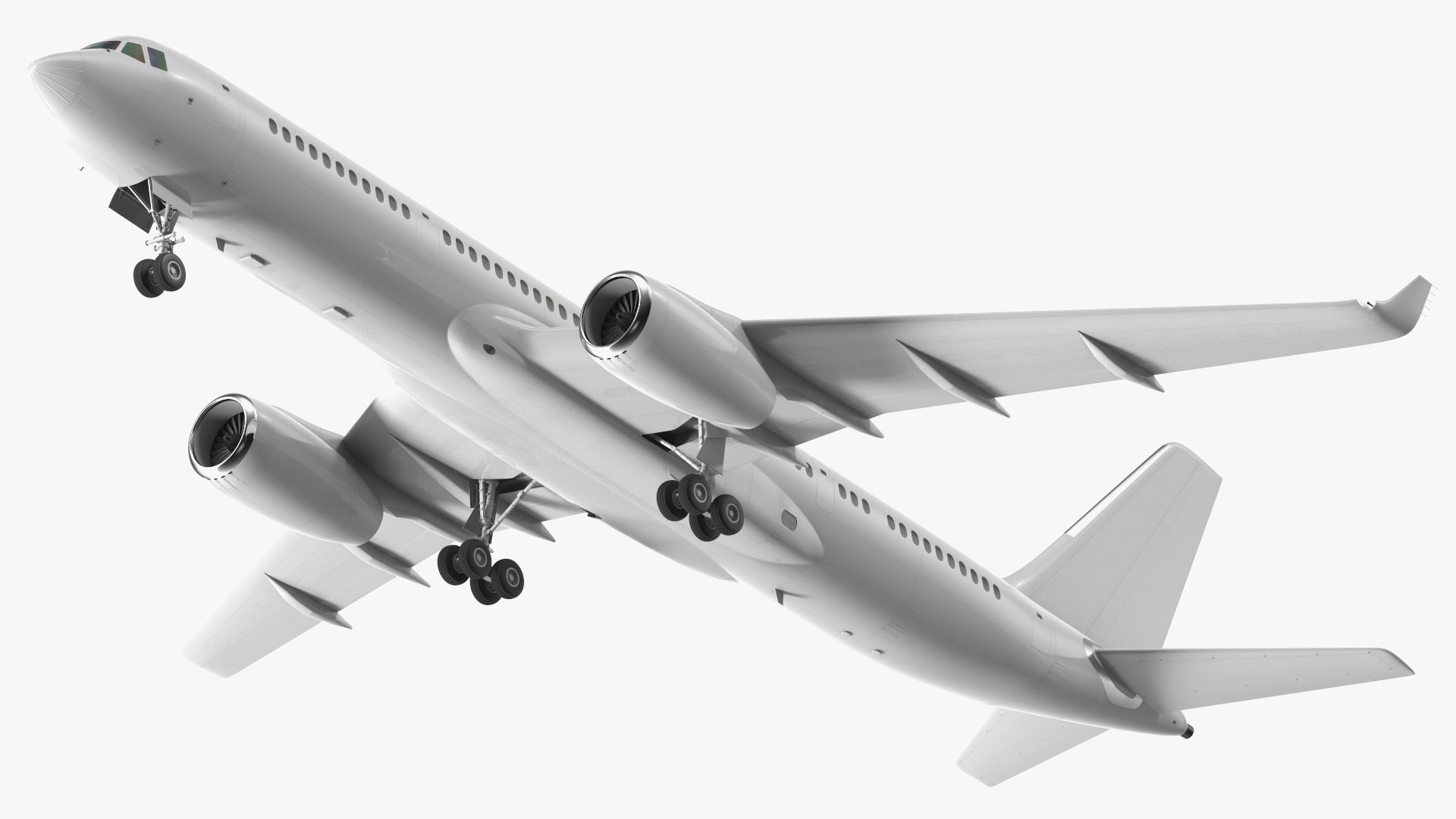 Narrow-Body Jet Airliner Blank Livery 3D model preview