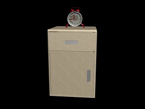 3d bedside table alarm clock model