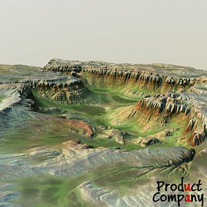 3d obj hills cliffs terrain