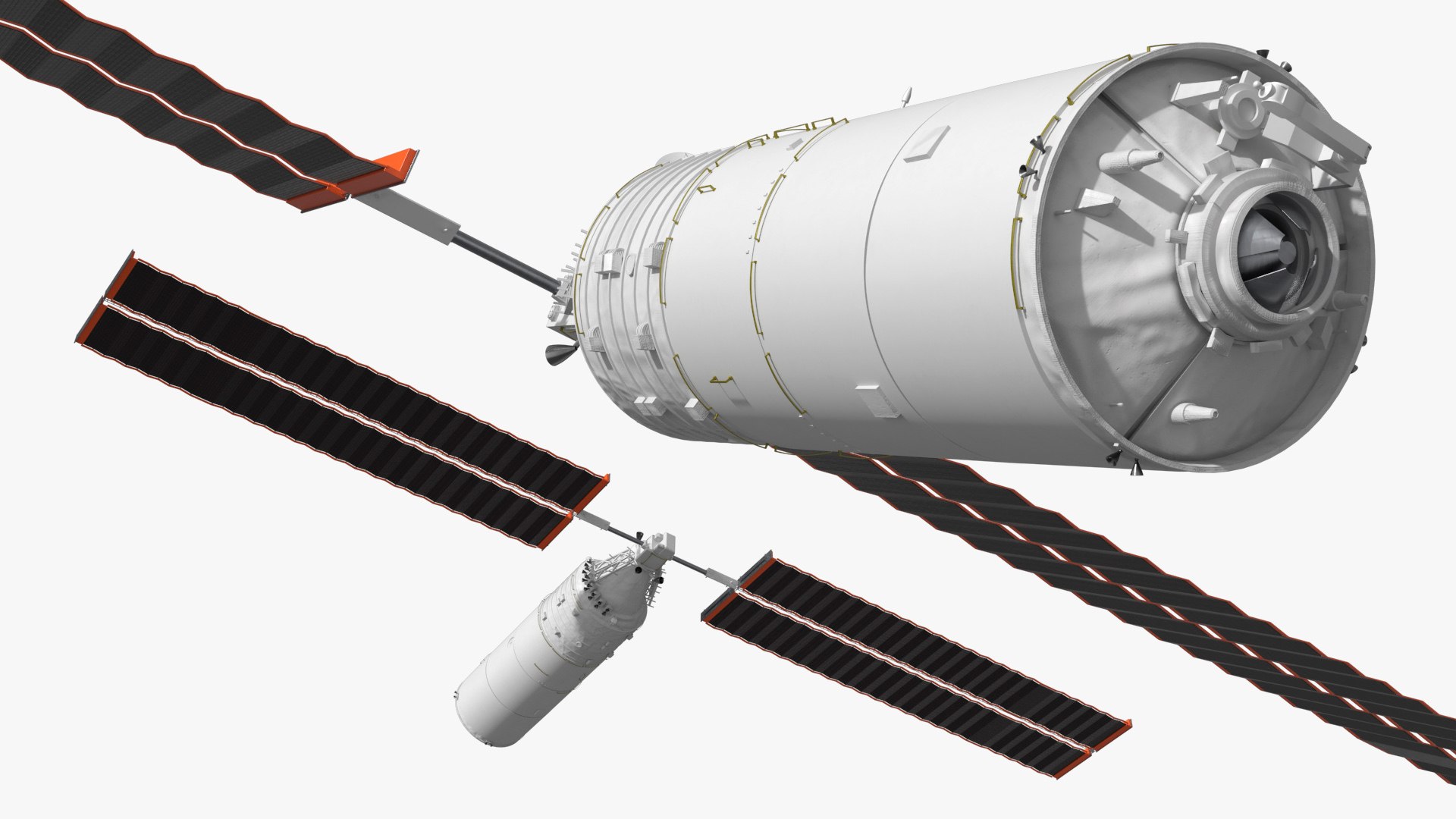Mengtian Tiangong Side Module Deployed State White Model - TurboSquid ...