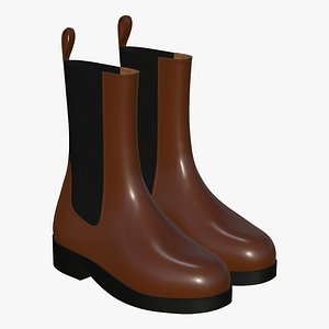 3D model Leather Boots Womens Brown