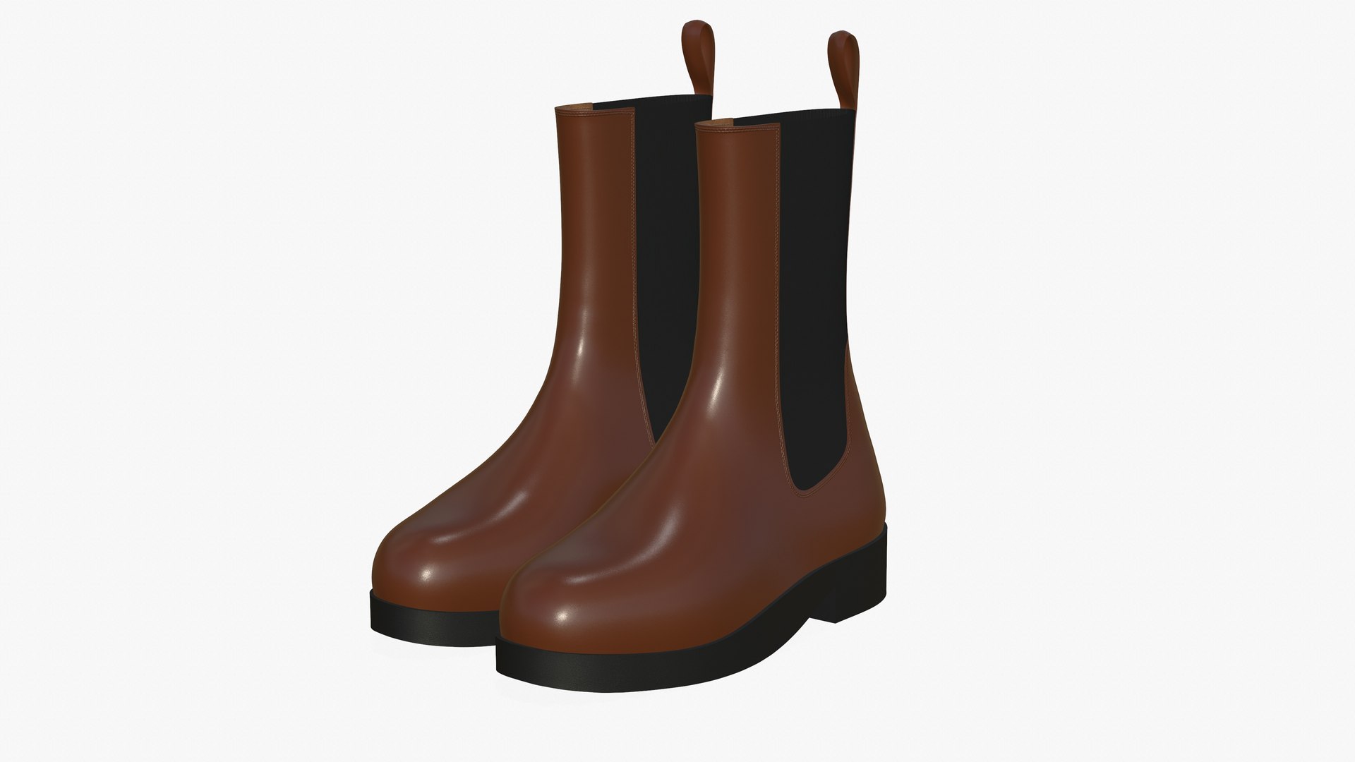 3D model Leather Boots Womens Brown - TurboSquid 1814819