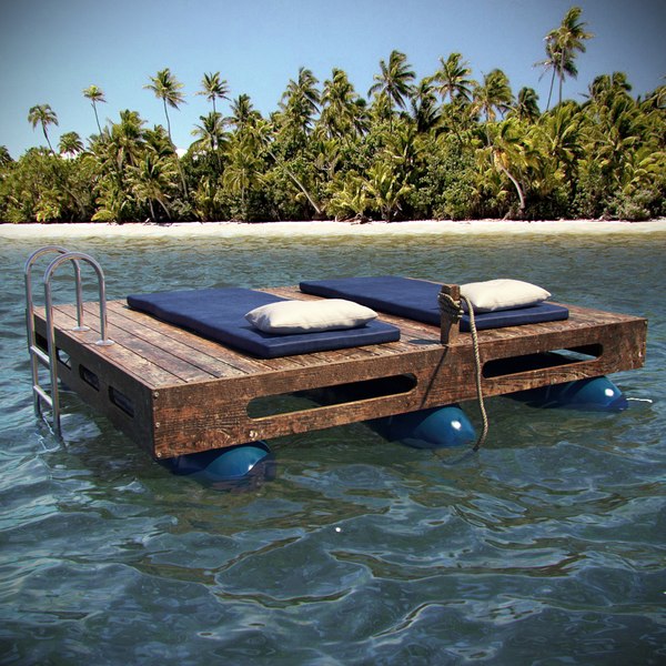 luxury water sunbed 3d model