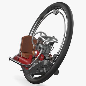 Classic Motorized Monowheel Red Rigged