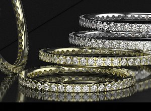 3D COMFORT FIT STACKABLE ETERNITY RING model