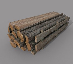 Wood logs B 3D model