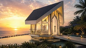 3D Beachfront Wedding Luxury Chapel model