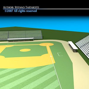 3d c4d baseball field