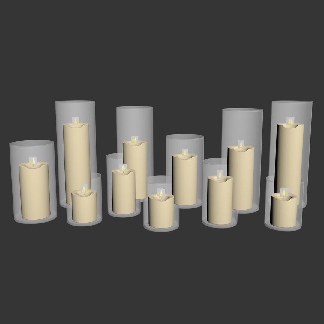 3D model ZARA HOME glass vases with candles TurboSquid 2160738