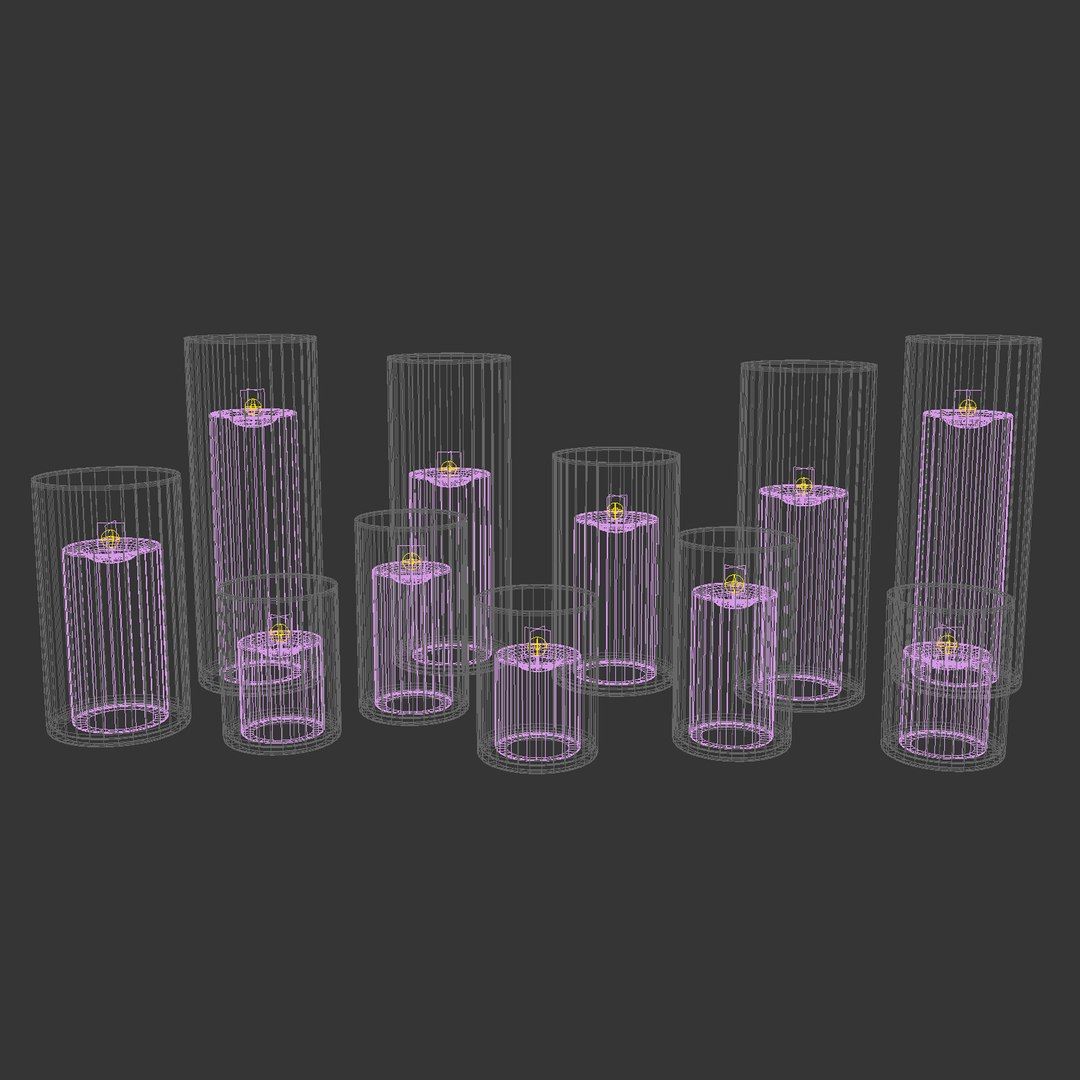 3D model ZARA HOME glass vases with candles TurboSquid 2160738