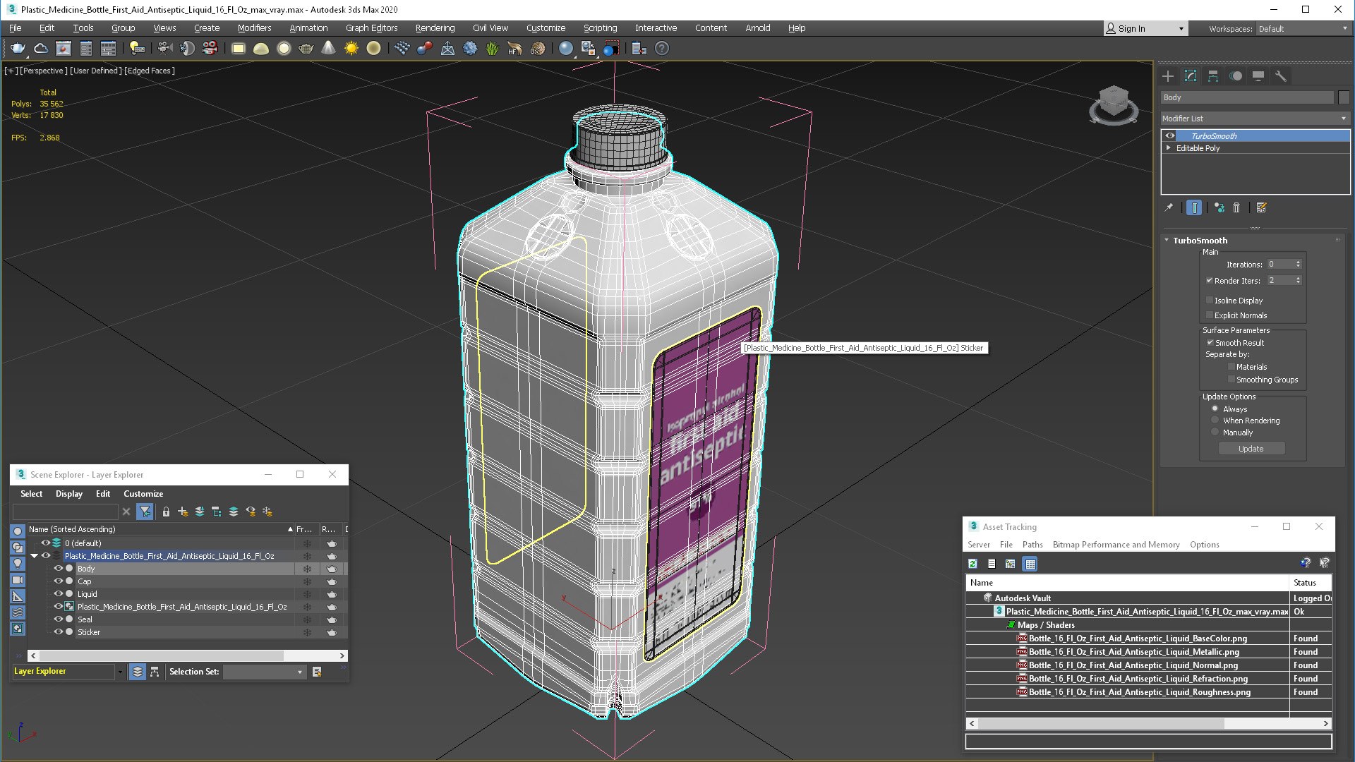 3D model Plastic Medicine Bottle First Aid Antiseptic Liquid 16 Fl Oz https://p.turbosquid.com/ts-thumb/JZ/mqlCEw/Y5/plasticmedicinebottlefirstaidantisepticliquid16floz3dsmodel015/jpg/1729936643/1920x1080/fit_q87/2cb7f16097cc62a0af57b91d4ab37e4eb93e9086/plasticmedicinebottlefirstaidantisepticliquid16floz3dsmodel015.jpg