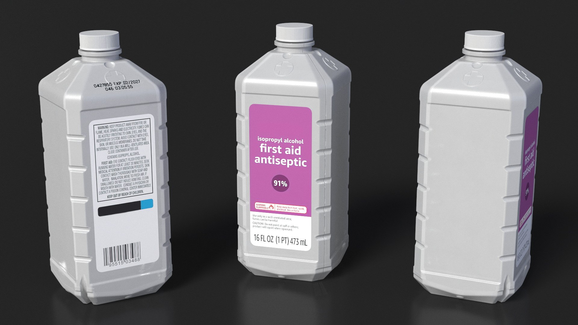 3D model Plastic Medicine Bottle First Aid Antiseptic Liquid 16 Fl Oz https://p.turbosquid.com/ts-thumb/JZ/mqlCEw/wx/plasticmedicinebottlefirstaidantisepticliquid16floz3dsmodel004/jpg/1729936586/1920x1080/fit_q87/ffae593fa1aef2ca075ff9000801cd375ef13c92/plasticmedicinebottlefirstaidantisepticliquid16floz3dsmodel004.jpg