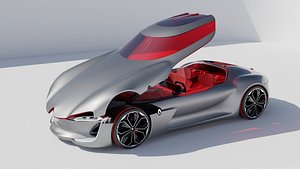 2016 Renault Trezor Electric Concept Car is a 3d model of two-seater electric concept 3D model