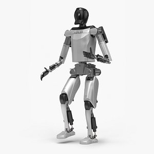 3D model Kepler Humanoid Robot Silver Rigged