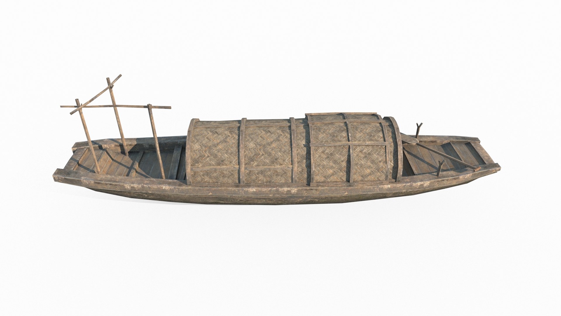 Ancient Asian fishing boat model - TurboSquid 2040182