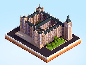 Low Poly Big Ben Landmark