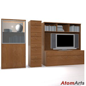 ikea bedroom storage furniture wood 3d model