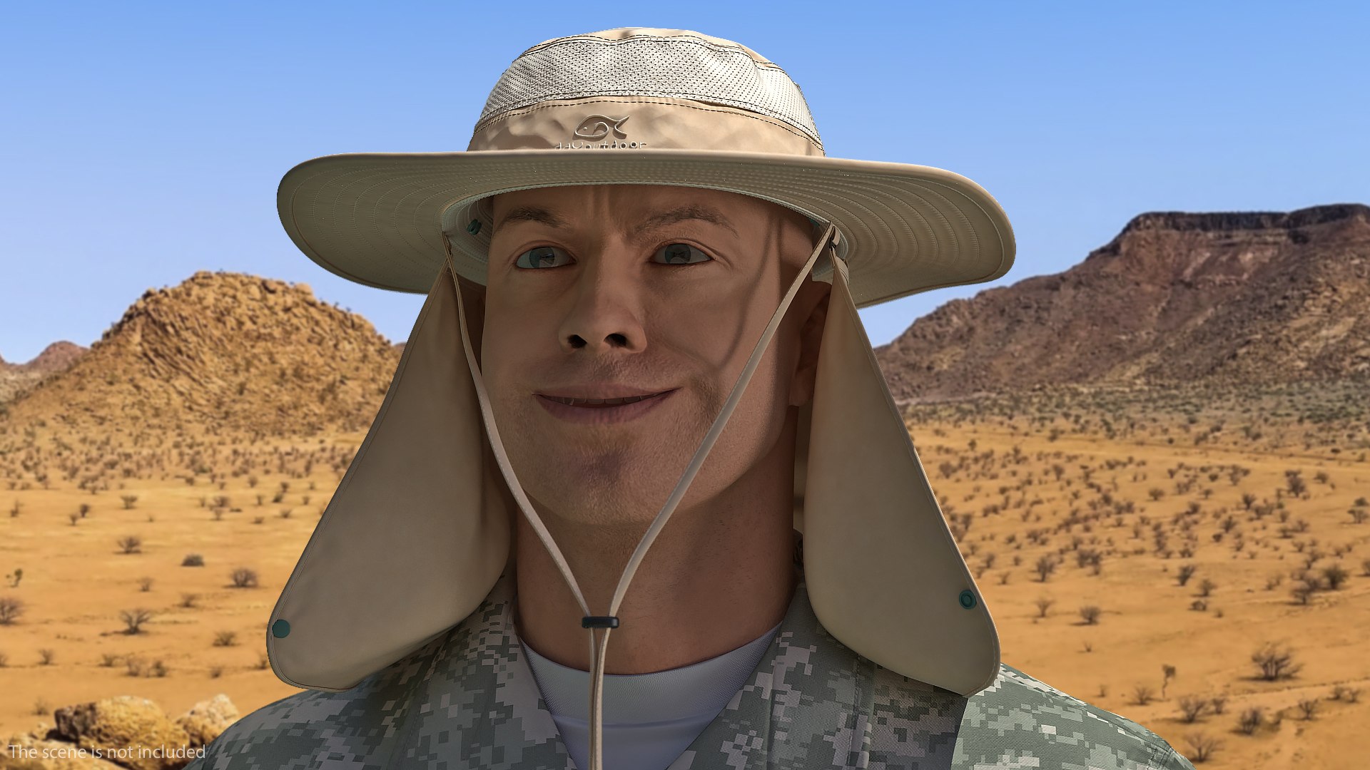 3D khaki outdoor fishing hat https://p.turbosquid.com/ts-thumb/JZ/uXhVwU/6W2NlchB/khakioutdoorfishinghatwithremovableneckflapc4dmodel003/jpg/1566349835/1920x1080/fit_q87/094fff3460223e13f4ee25ebd3715d27ac8d1d95/khakioutdoorfishinghatwithremovableneckflapc4dmodel003.jpg