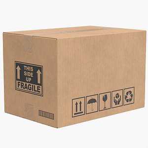 Cardboard Box 3 Closed V1 3D model