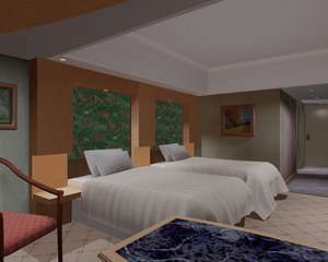 3d model of hotel room
