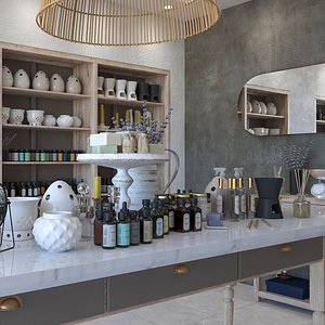 Aromatherapy Cosmetic Shop Scene 3D