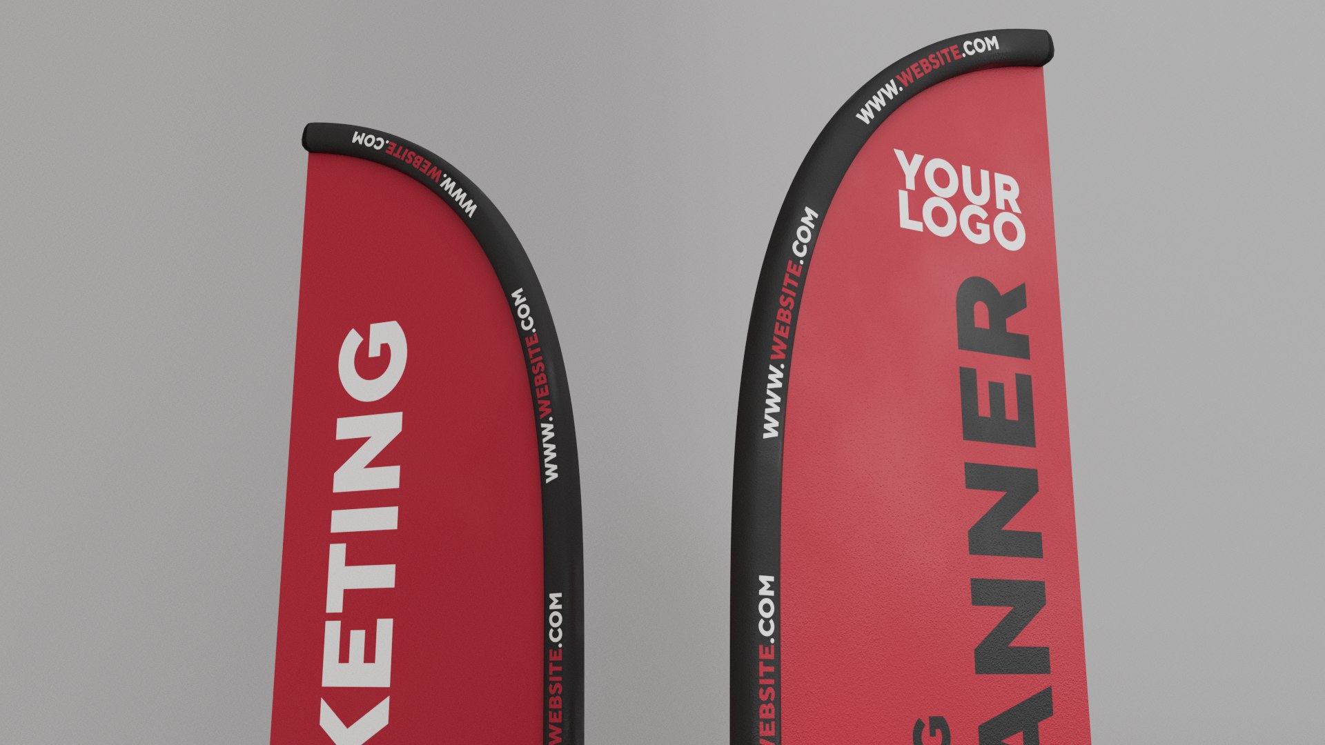 Marketing Flag Banner Maya File Blender File 3D Model TurboSquid