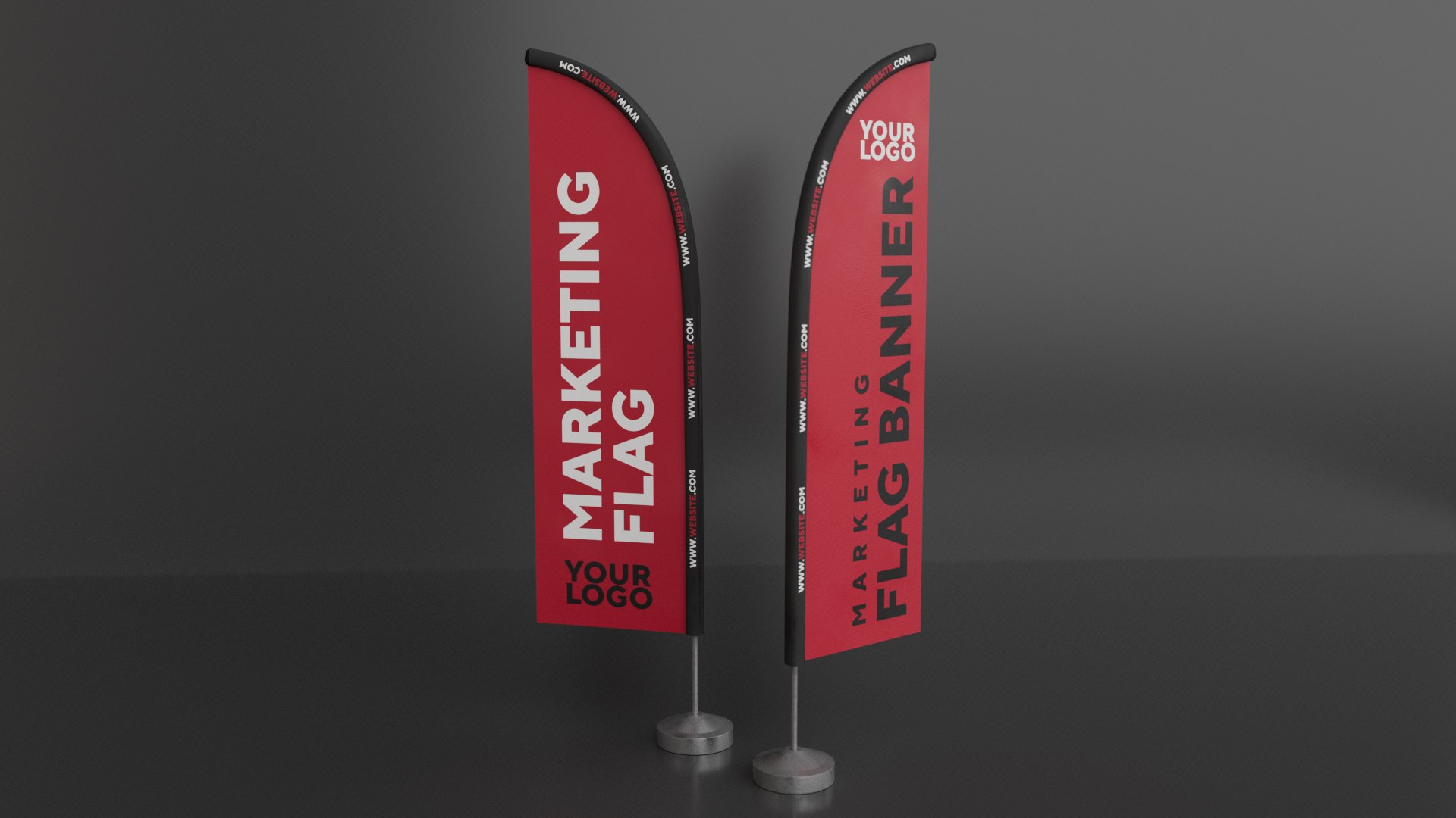 Marketing Flag Banner Maya File Blender File 3D Model TurboSquid