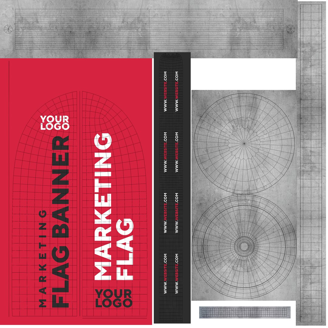 Marketing Flag Banner Maya File Blender File 3D Model TurboSquid