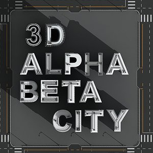 alphabetical city buildings 3d model
