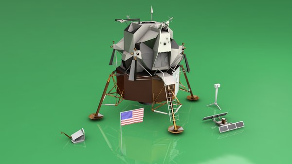 modelo 3d Eagle Lunar Module Low Poly - TurboSquid 1366832