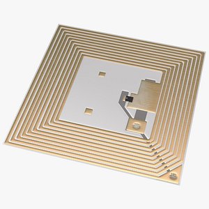 3D model RFID Chip Radio Label