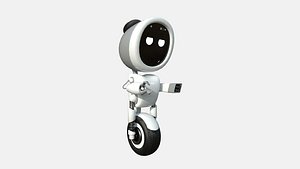 3D Wheel Robot H02 White - SciFi Character Design