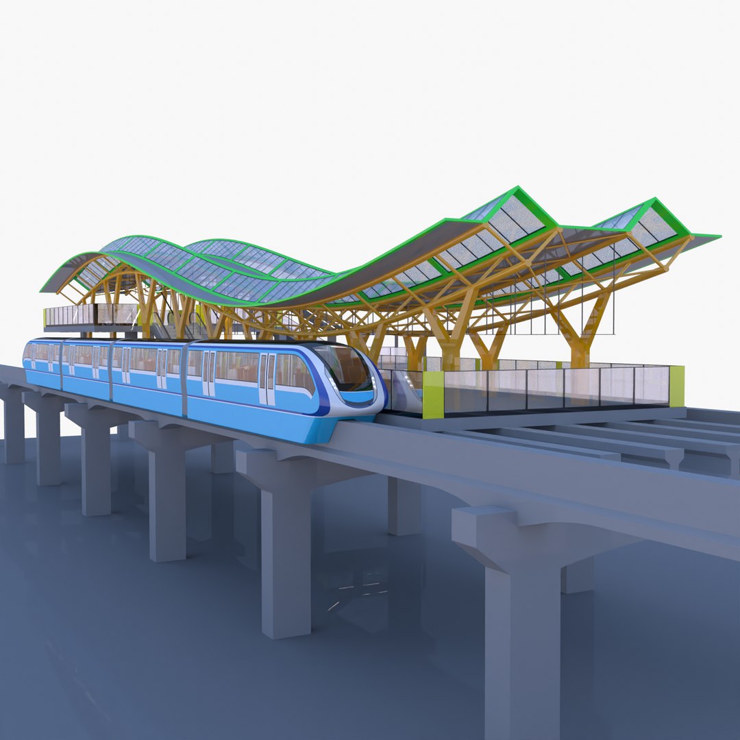 Monorail Station With Train 2024 II 3D Model - TurboSquid 2188698