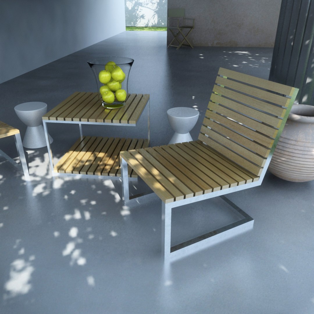 Garden Furniture Kit 3d Model