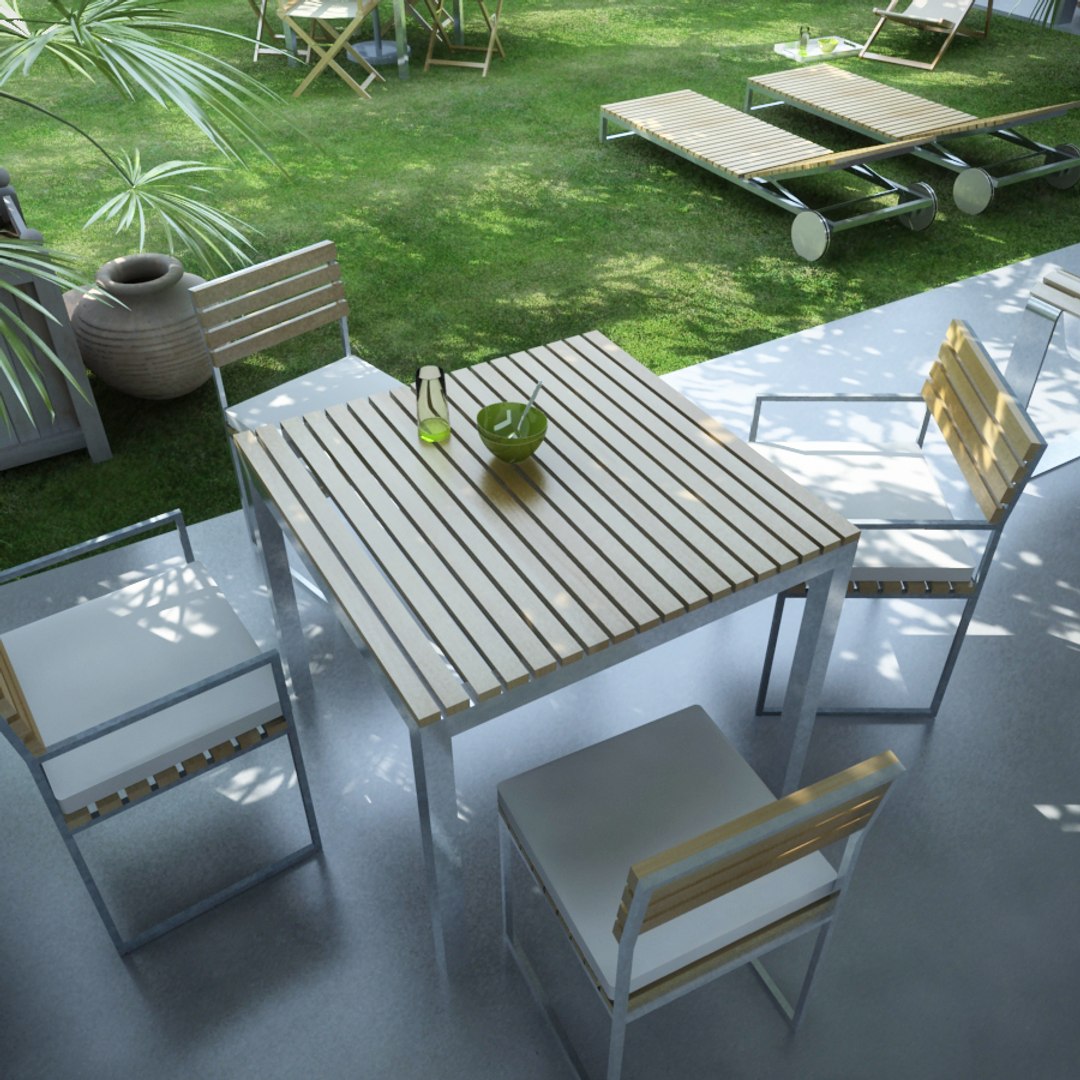 Garden Furniture Kit 3d Model