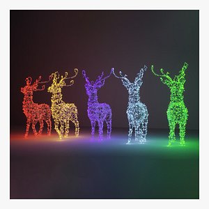 Christmas Deer Decor Decoration Colored 3D model