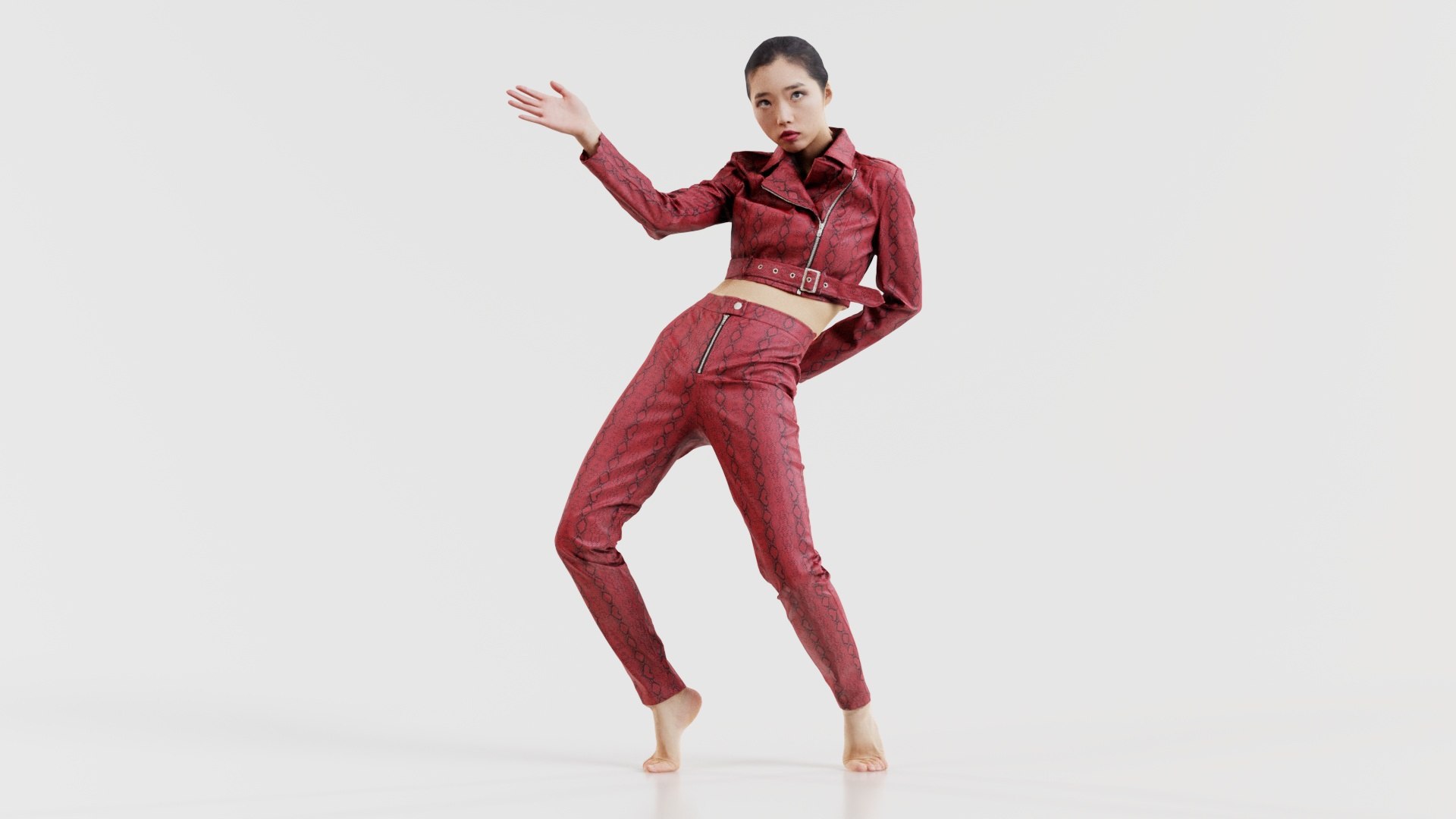 3D Asian Woman Wearing Red Leather Snake Print Outfit 003 Remastered https://p.turbosquid.com/ts-thumb/Ja/rhmz5S/GU/asian_woman_wearing_red_leather_snake_print_outfit_003_03/jpg/1740465505/1920x1080/fit_q87/33901ea64bf9eaa3a990c0457fc32519e68117bb/asian_woman_wearing_red_leather_snake_print_outfit_003_03.jpg